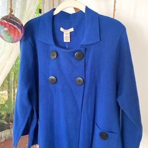 Covington Royal Blue Sweater Jacket NWT